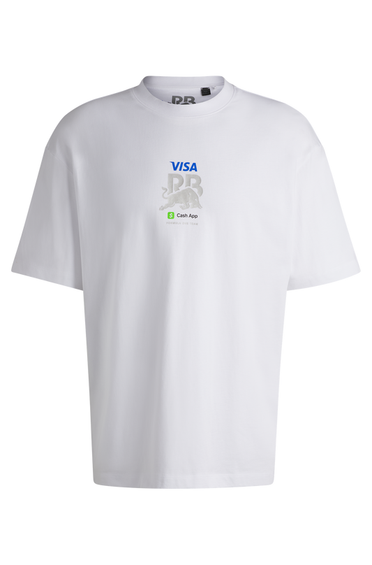 Visa Cash App RB F1 Hugo Big Logo Tee Unisex - White