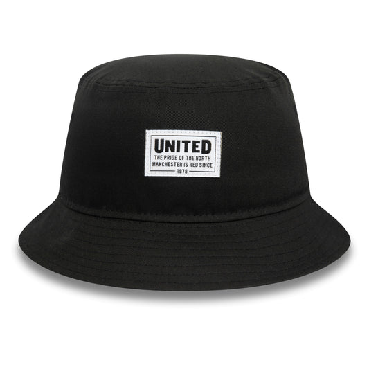 Manchester United FC Stitch Patch Black Bucket Hat - Unisex