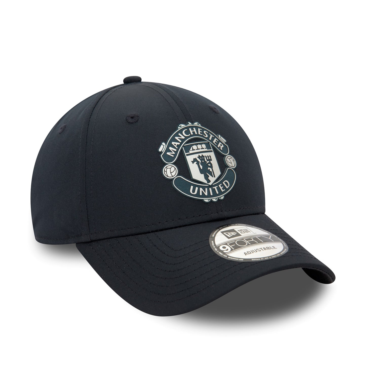Manchester United FC Rubber Woven Navy 9FORTY Adjustable Cap - Unisex