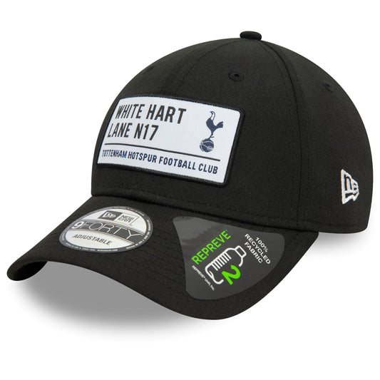 Tottenham Hotspur FC White Hart Lane Repreve Black 9FORTY Adjustable Cap
