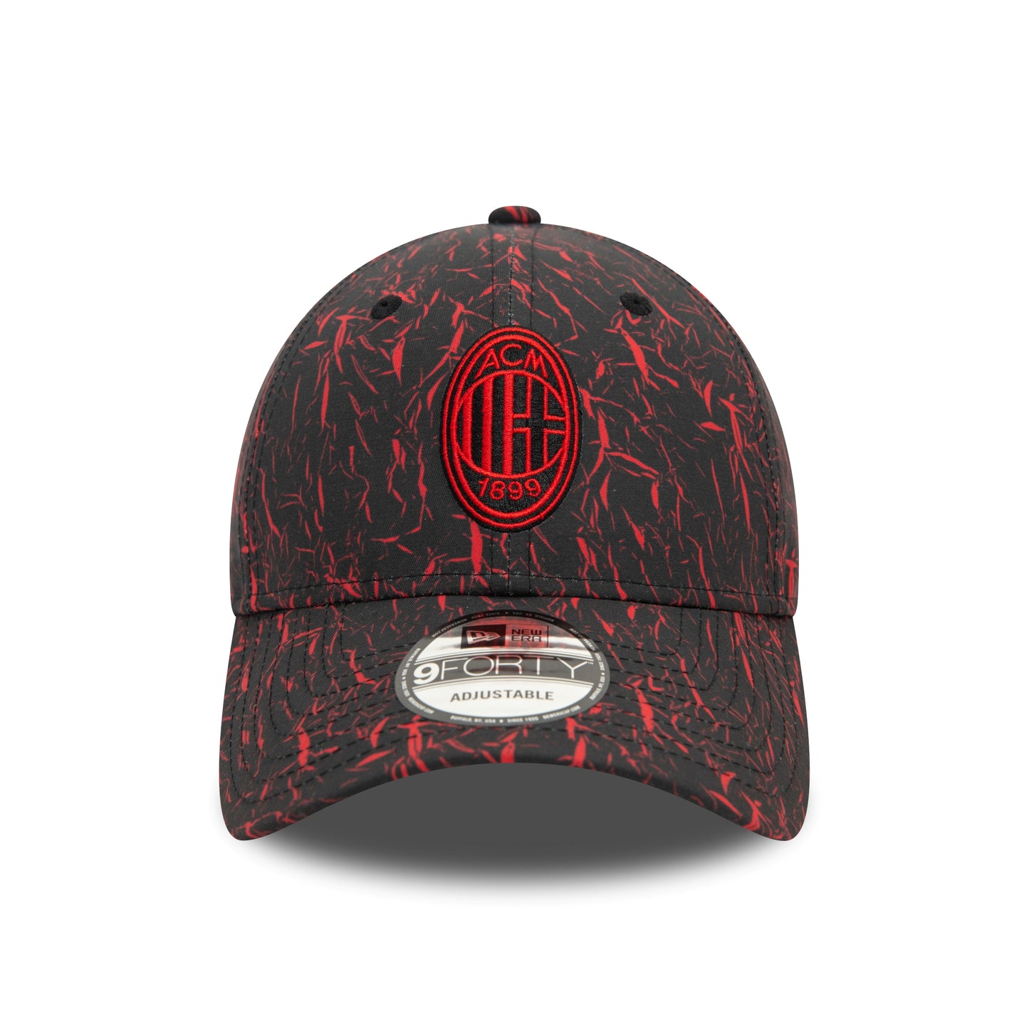 AC Milan Crinkle All Over Print Black 9FORTY Adjustable Cap - Unisex