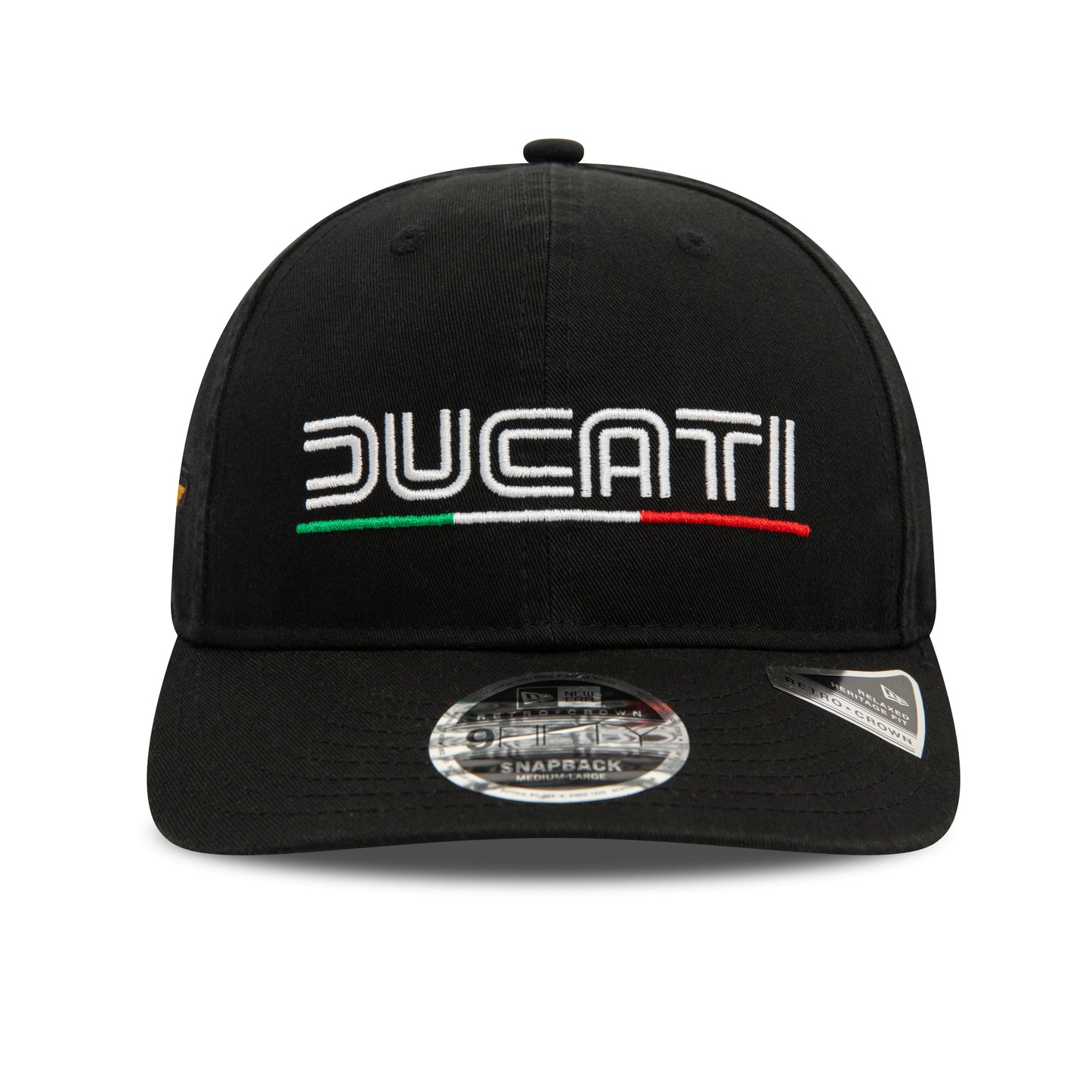 Ducati Motor Logo Wordmark Black 9FIFTY Retro Crown Cap
