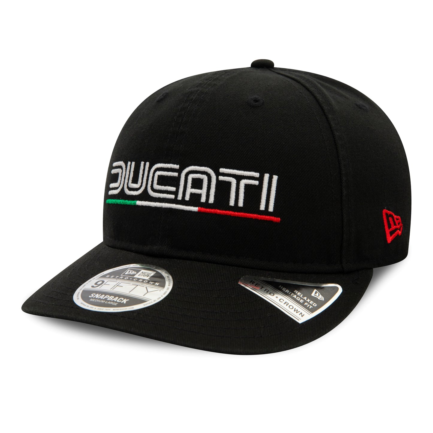 Ducati Motor Logo Wordmark Black 9FIFTY Retro Crown Cap