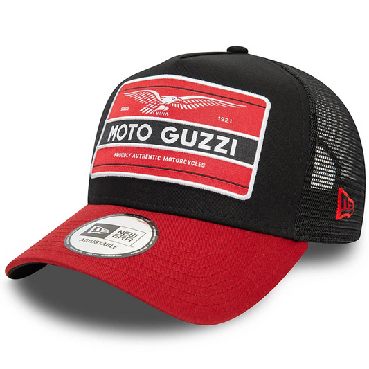 Moto Guzzi New Era Graphic Patch Trucker Cap - Black/Red - Unisex