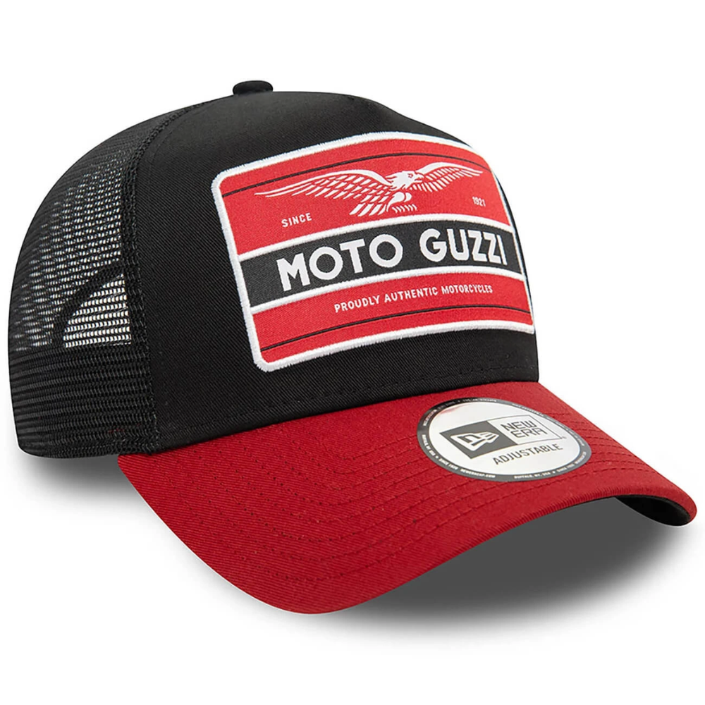Moto Guzzi New Era Graphic Patch Trucker Cap - Black/Red - Unisex