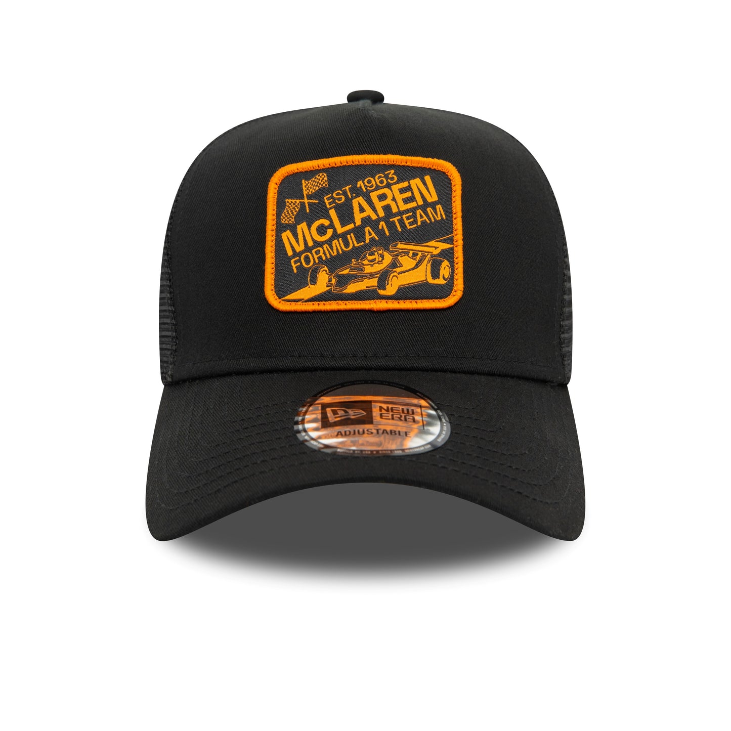 McLaren9FORTY Graphic Patch Black Trucker Hat - Unisex