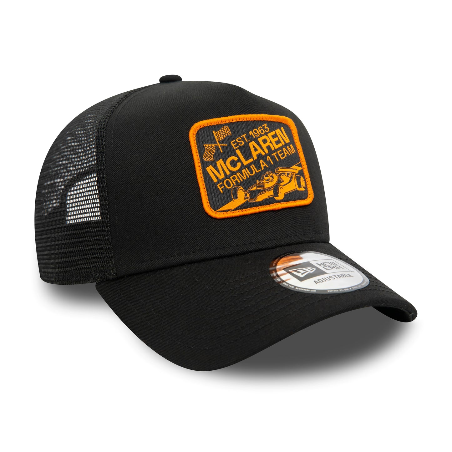 McLaren9FORTY Graphic Patch Black Trucker Hat - Unisex