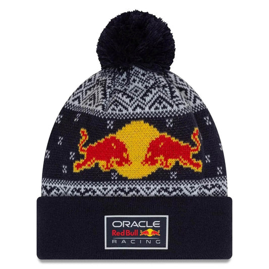 Red Bull Racing F1 New Era Xmas Cuff Bobble Beanie