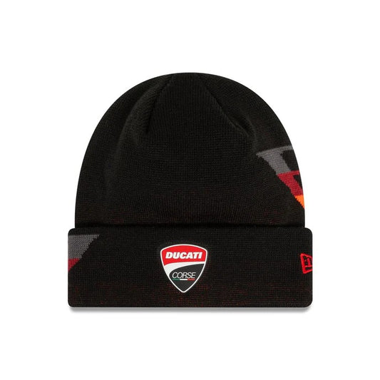 Ducati Motor Logo Gradient Side Black Cuff Knit Beanie