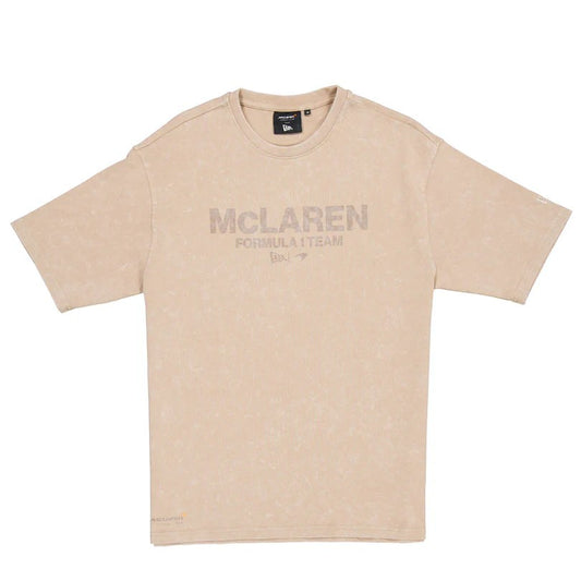 McLaren Racing F1 Wordmark Logo Beige Oversized T-Shirt