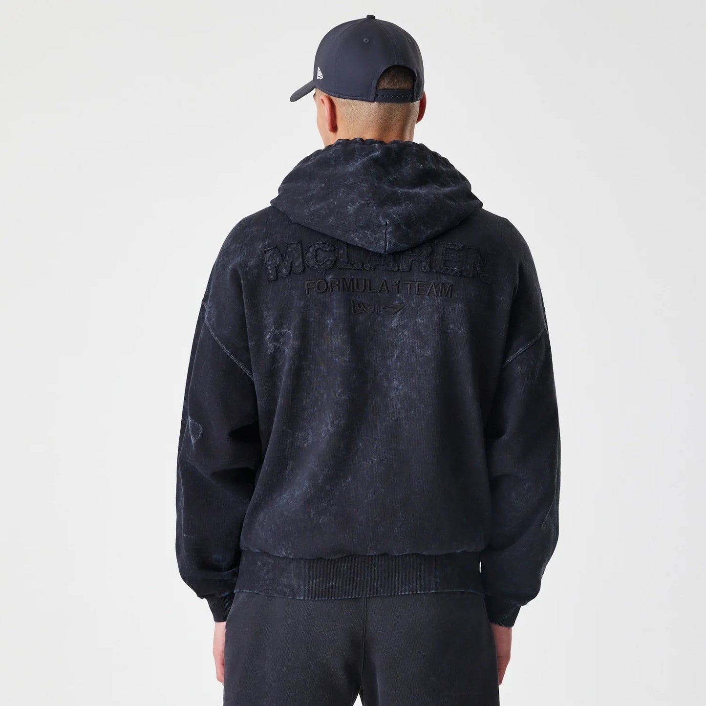 McLaren Racing Washed Black Oversized Full Zip Hoodie