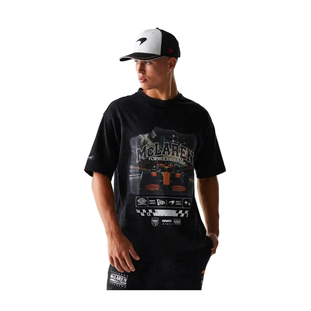 McLaren Racing Washed Graphic Black Oversized T-Shirt