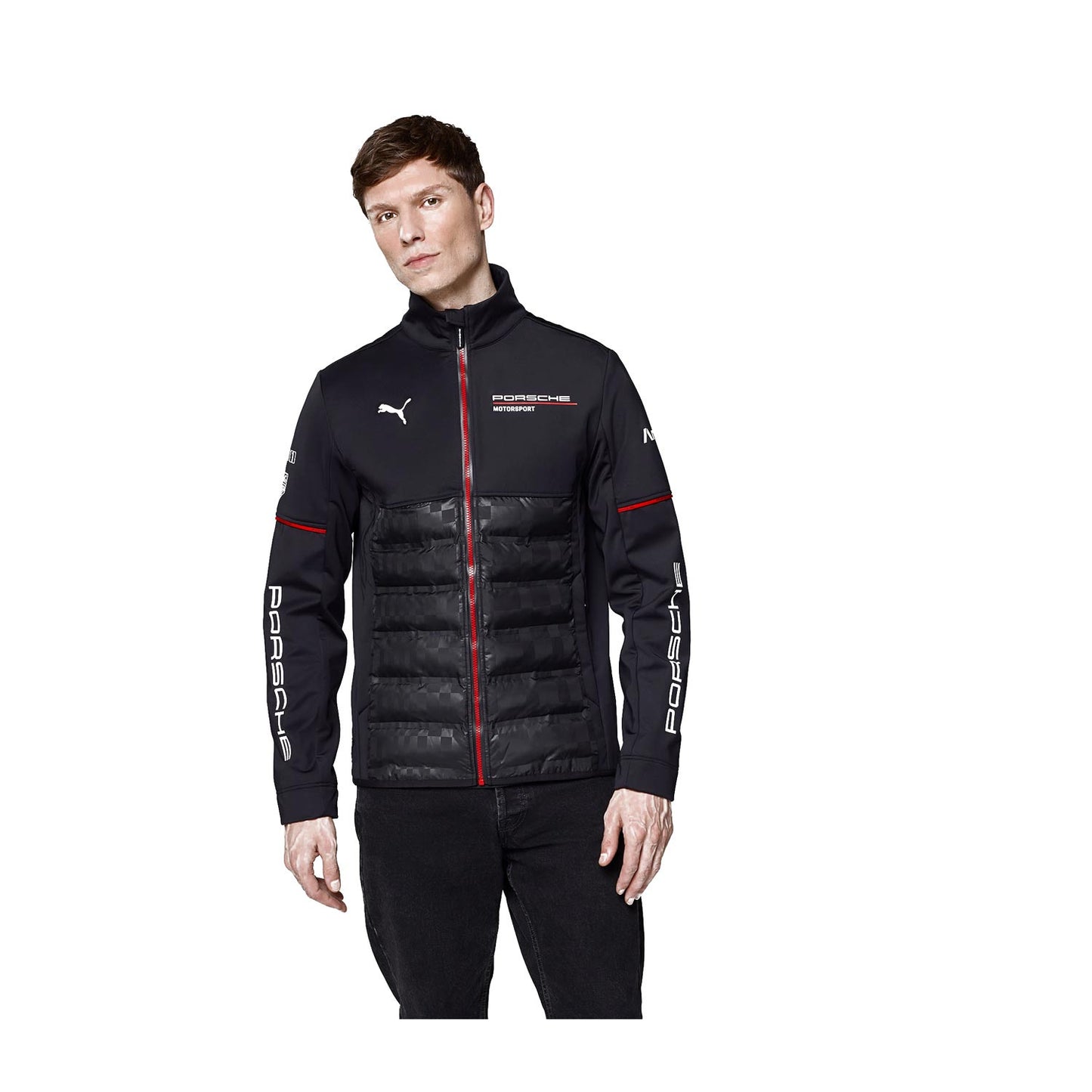 2025 Porsche Motorsport Men's Team Hybrid Jacket Black