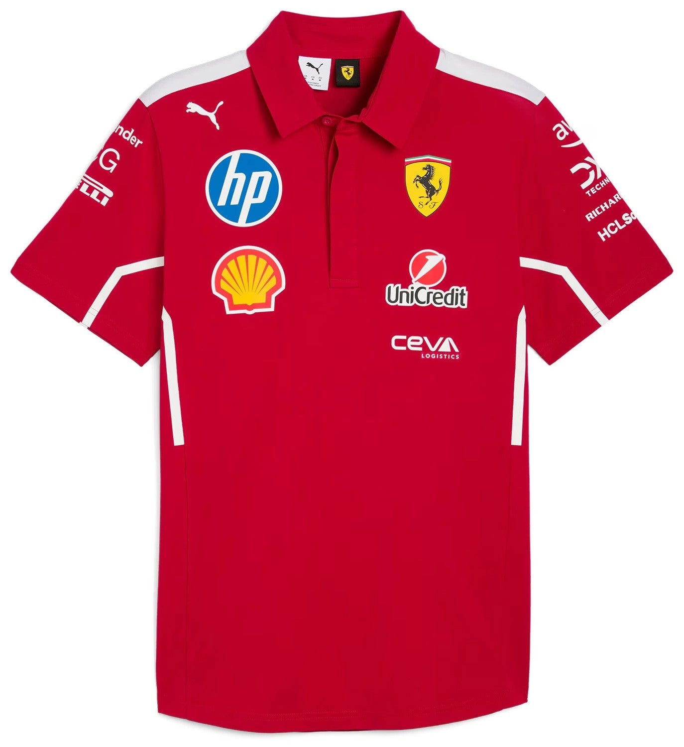 Scuderia Ferrari F1 Men's 2025 Team Polo Shirt - Dark Cherry