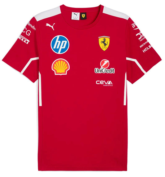 Scuderia Ferrari F1 Men's 2025 Team T-Shirt - Dark Cherry