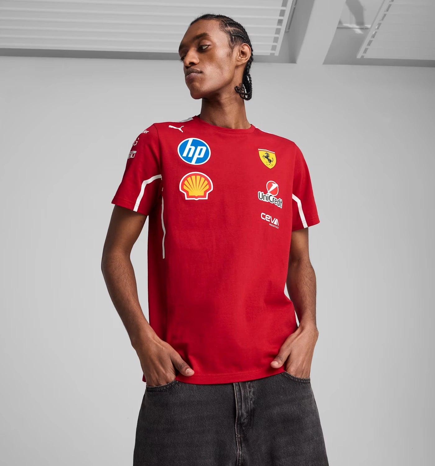 Scuderia Ferrari F1 Men's 2025 Team T-Shirt - Dark Cherry