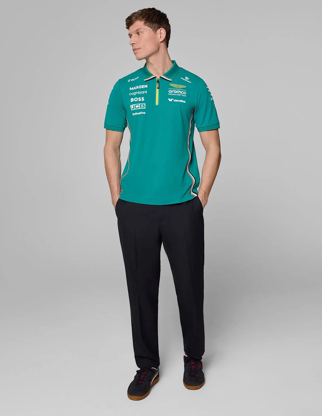 Aston Martin F1 Men's 2025 Team Polo Shirt - Green