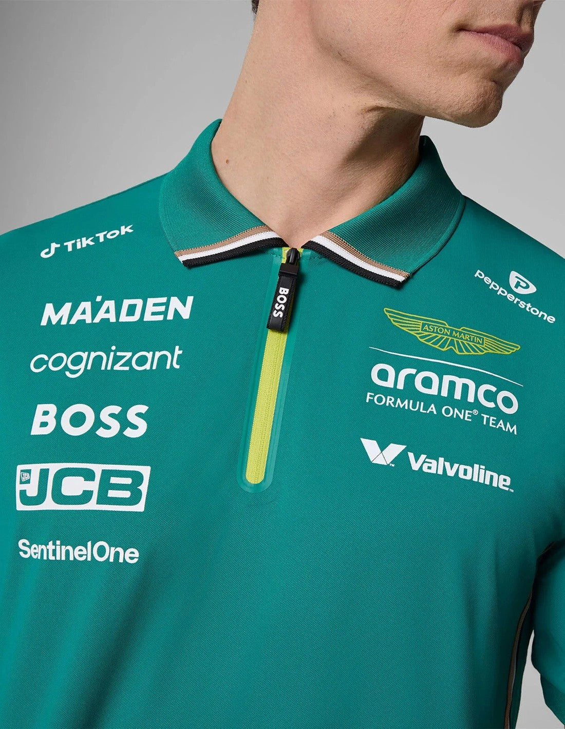 Aston Martin F1 Men's 2025 Team Polo Shirt - Green