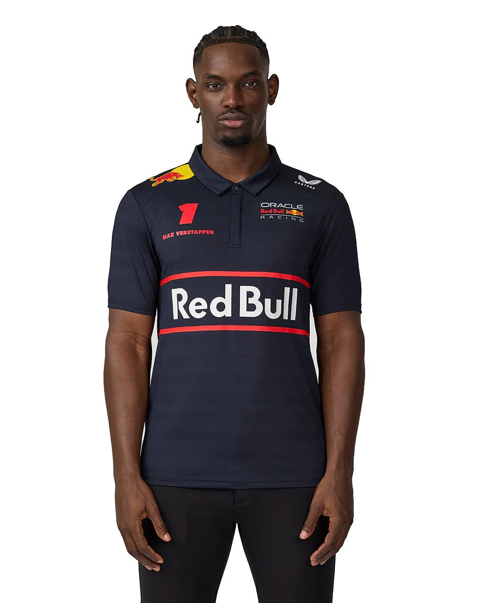 Oracle Red Bull Racing Mens Teamline Polo Shirt Max Verstappen - Night Sky