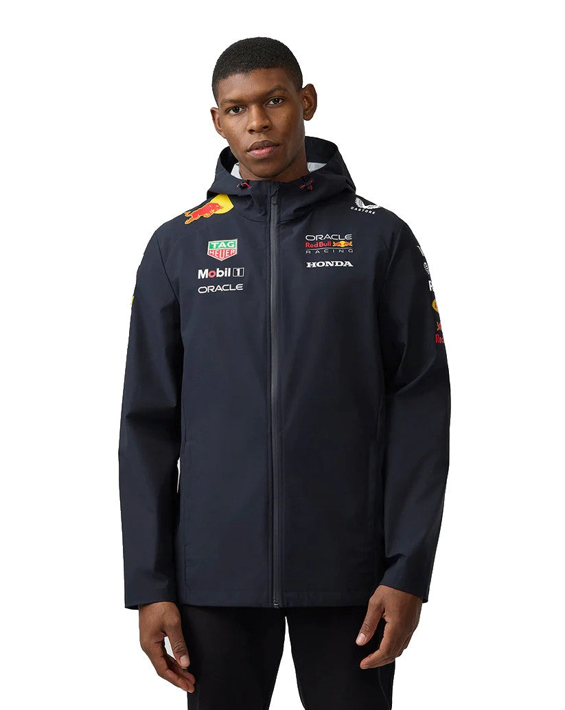Red Bull Racing F1 2025 Unisex Team Rain Jacket - Navy