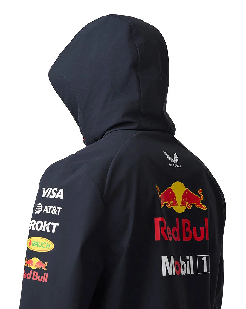 Red Bull Racing F1 2025 Unisex Team Rain Jacket - Navy