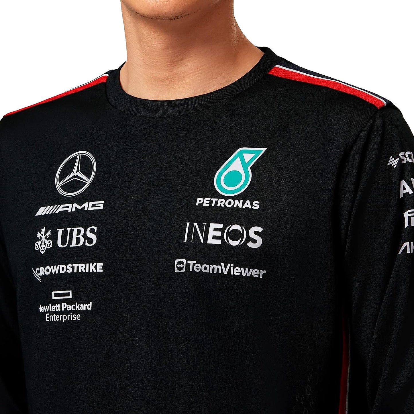 2023 Mercedes-AMG F1 Mens Team Long Sleeve T-Shirt - Black
