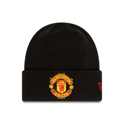 Manchester United FC Adults Black Cuff Knit Beanie