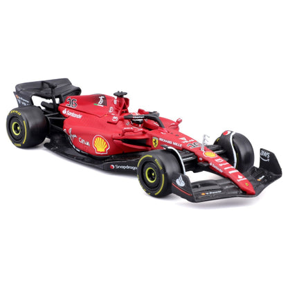 Bburago F1 2022 Ferrari F1-75 Leclerc with helmet in window box 1/43 Scale