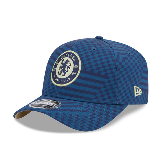 Chelsea FC Lion Crest All Over Print Blue 9FIFTY Stretch Snap Cap