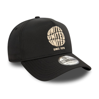 Manchester United FC Puff Print Black 39THIRTY Stretch Fit A-Frame Cap