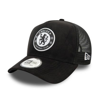 New Era E-Frame Trucker Chelsea Suede Black Cap
