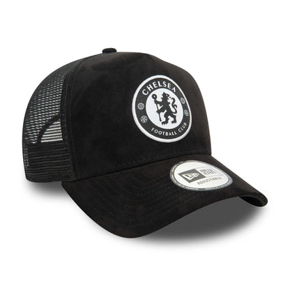New Era E-Frame Trucker Chelsea Suede Black Cap