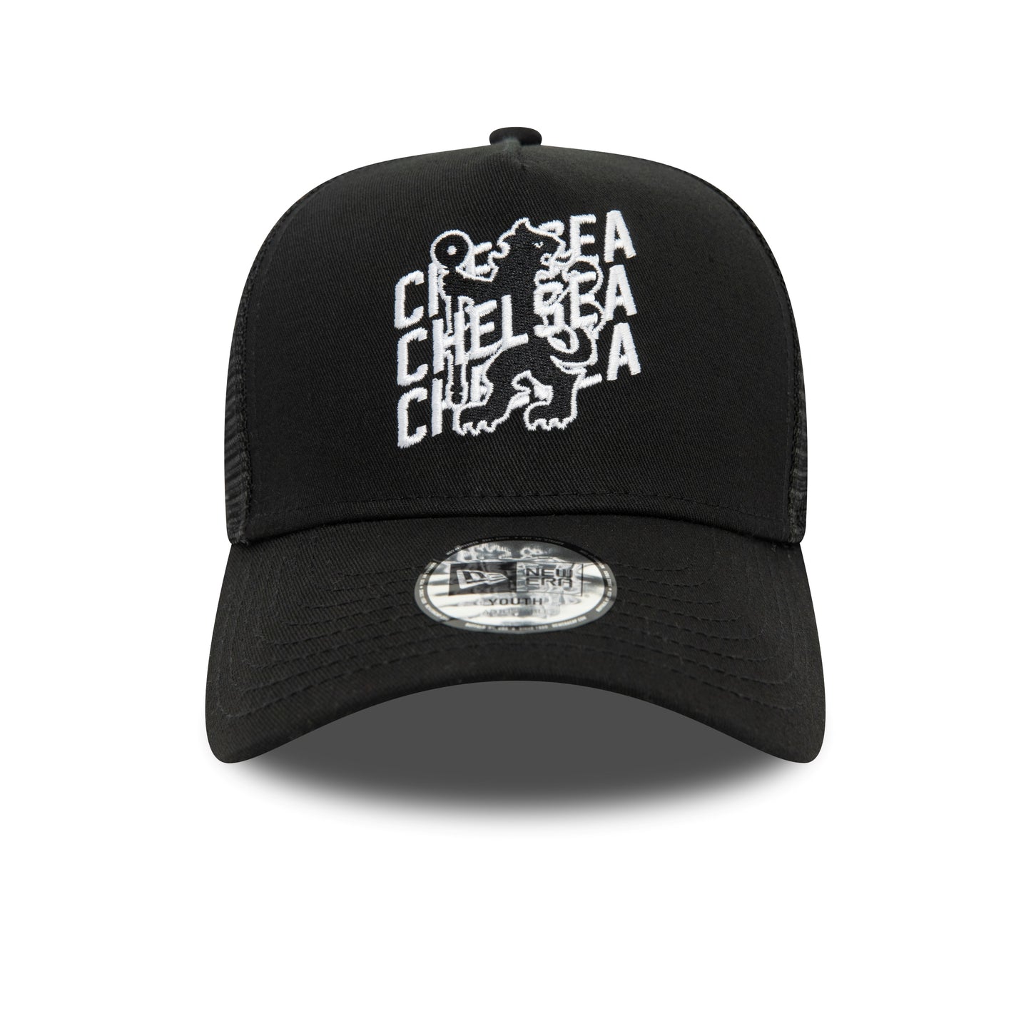 Kids Chelsea Wordmark Overlay Trucker Adjustable Cap - Black