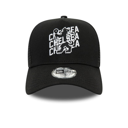 Kids Chelsea Wordmark Overlay Trucker Adjustable Cap - Black