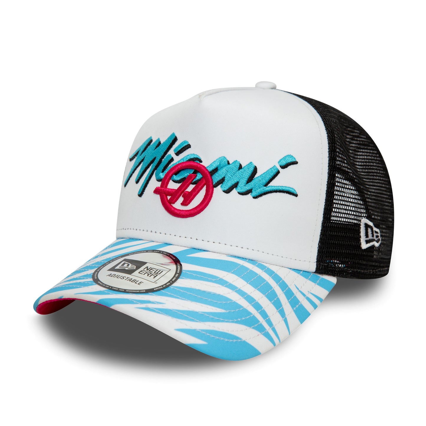 MoneyGram Haas F1 Miami Race Special White 9FORTY A-Frame Trucker Cap