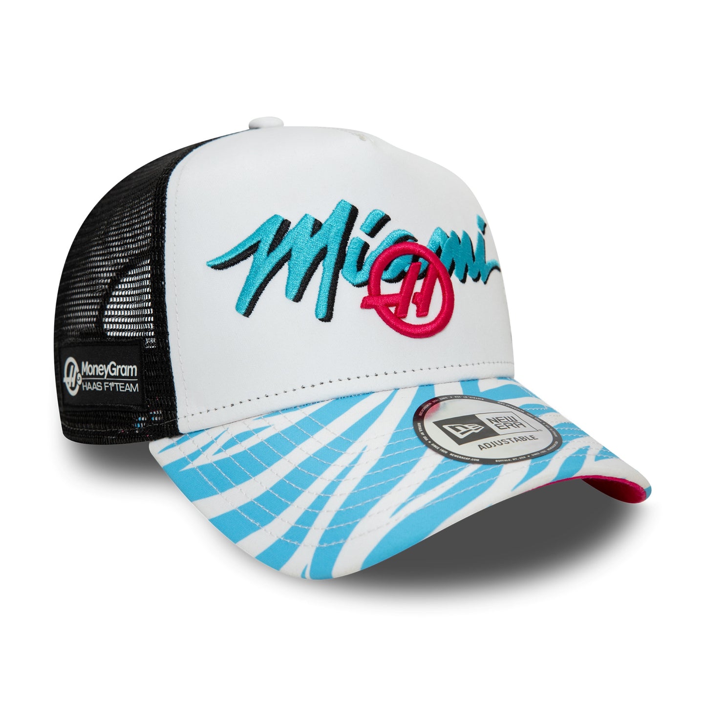 MoneyGram Haas F1 Miami Race Special White 9FORTY A-Frame Trucker Cap