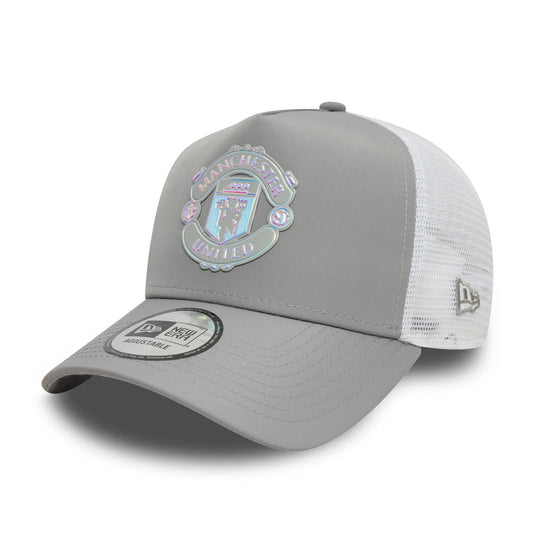 Manchester United Iridescent Trucker Adults Cap - Grey