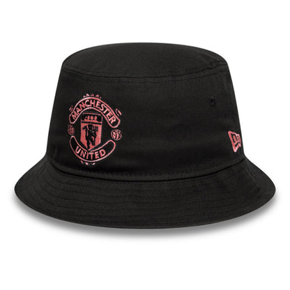 Manchester United Seasonal Bucket Hat Adults - Black/Pastel Pink