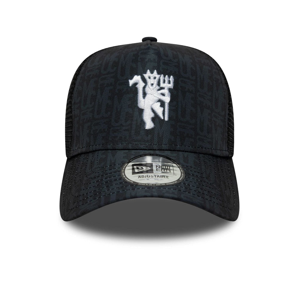 Manchester United FC All Over Print Black 9FORTY A-Frame Trucker Cap