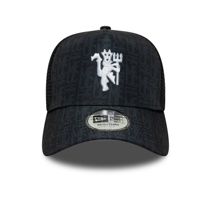Manchester United FC All Over Print Black 9FORTY A-Frame Trucker Cap