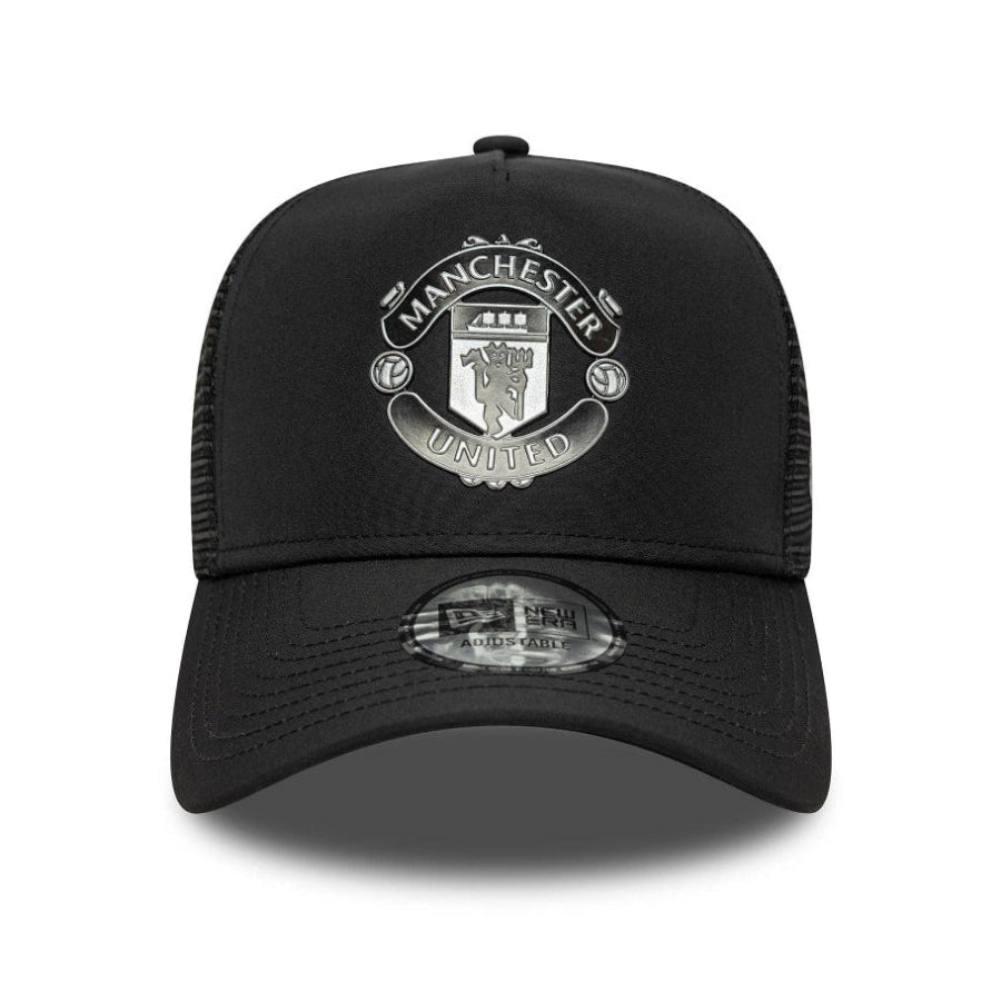 Manchester United FC Reflective Black 9FORTY A-Frame Trucker Cap