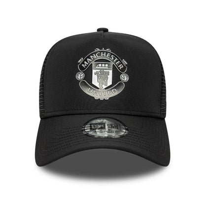 Manchester United FC Reflective Black 9FORTY A-Frame Trucker Cap