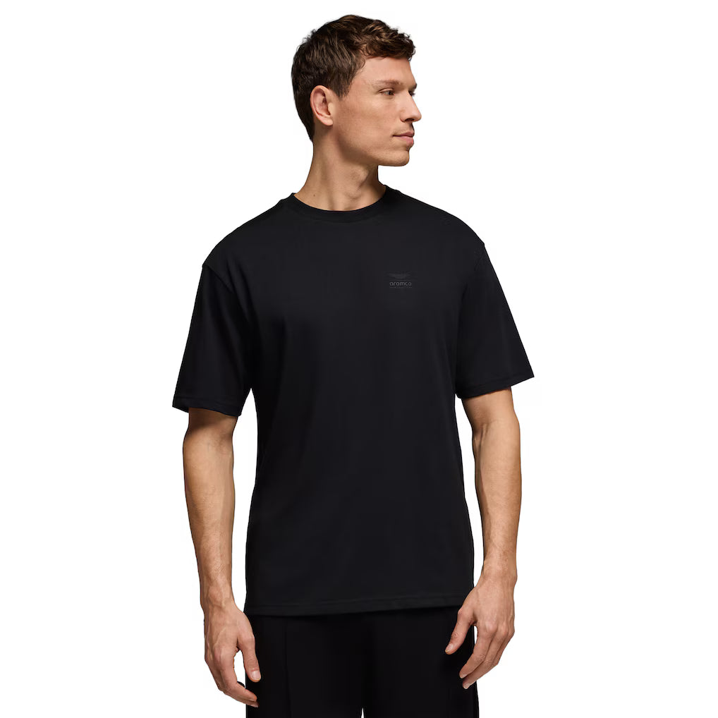 2026 Aston Martin Aramco F1 Mens Stealth Logo T-Shirt Black