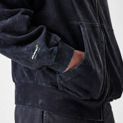 McLaren Racing Washed Black Oversized Full Zip Hoodie