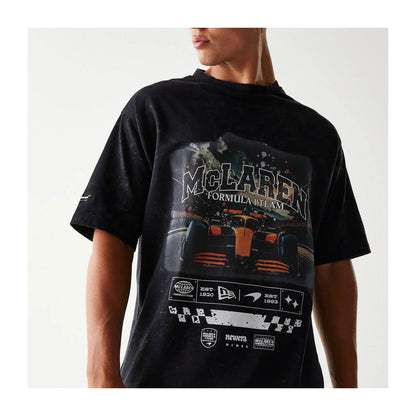 McLaren Racing Washed Graphic Black Oversized T-Shirt