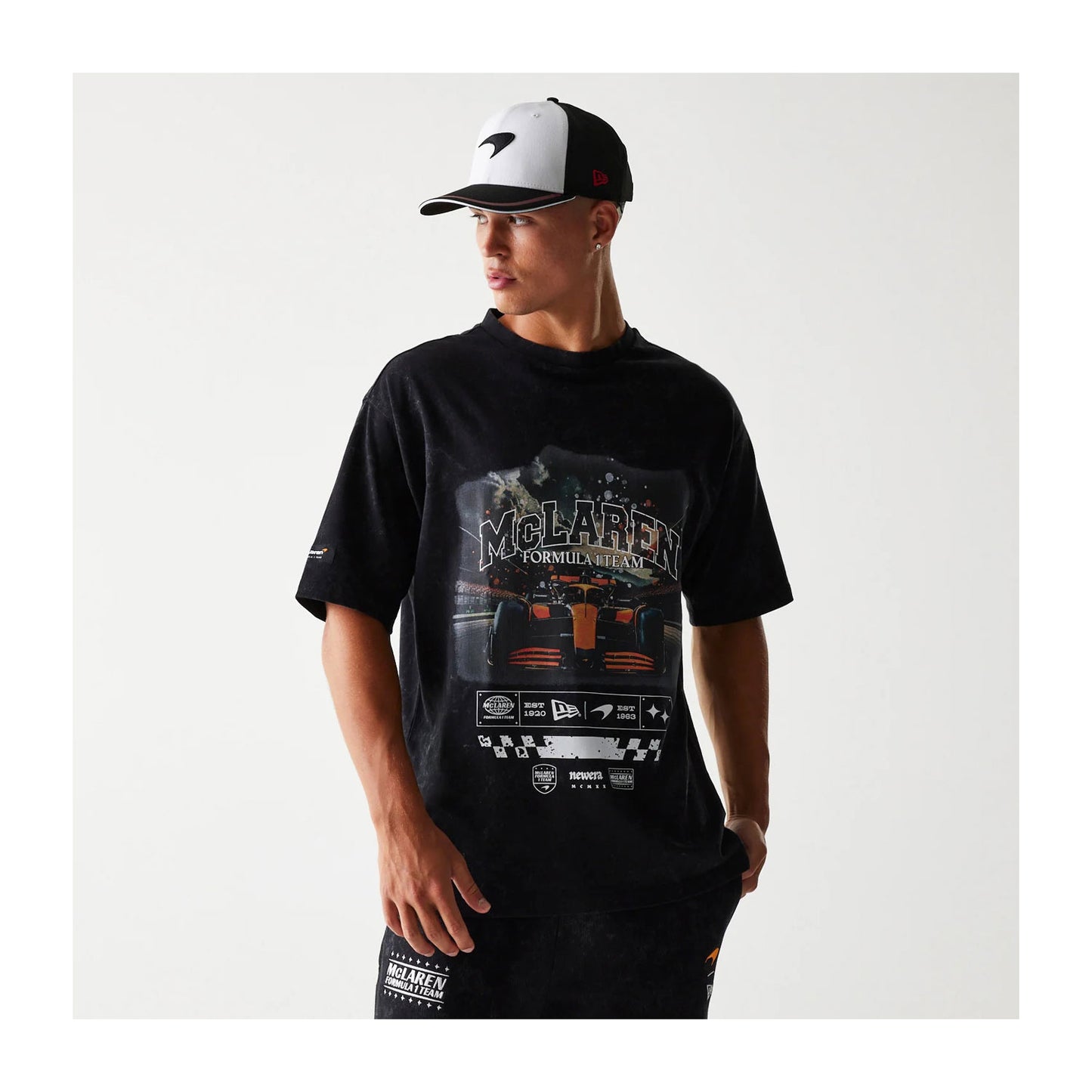 McLaren Racing Washed Graphic Black Oversized T-Shirt