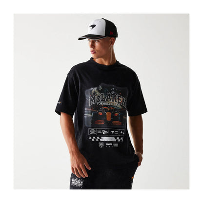 McLaren Racing Washed Graphic Black Oversized T-Shirt