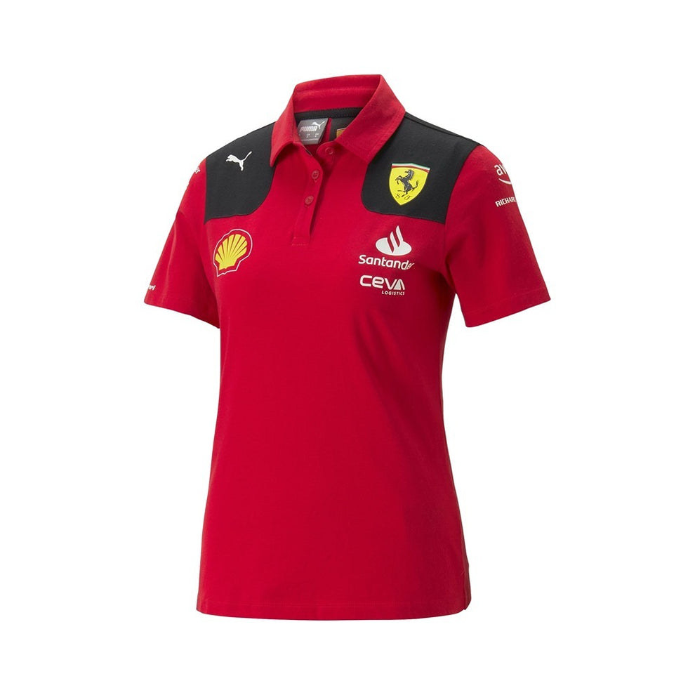 Scuderia Ferrari F1 2023 Team Polo Shirt Womens – Red – Xcelerate Sport