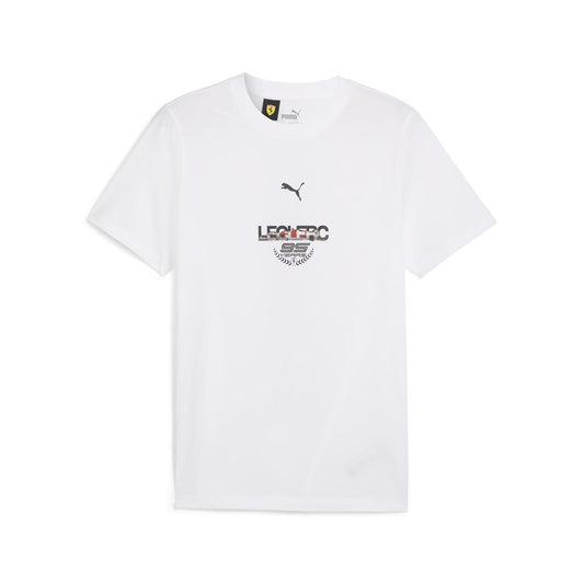 2024 Scuderia Ferrari F1 Men's Driver Leclerc White T-Shirt