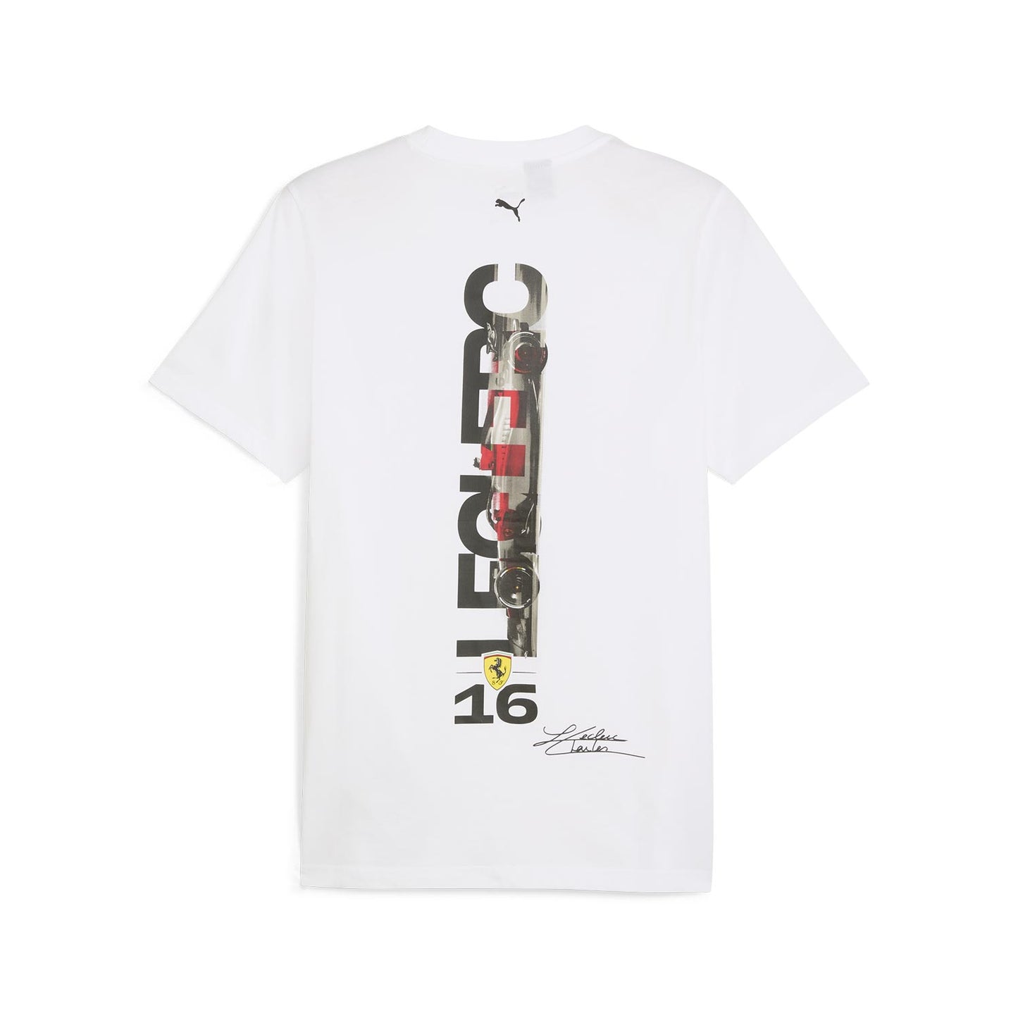 2024 Scuderia Ferrari F1 Men's Driver Leclerc White T-Shirt